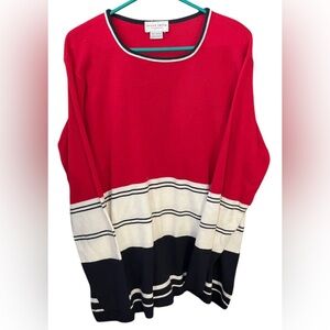 Jaclyn Smith Multicolor Striped Long Sleeve Sweater Shirt Large